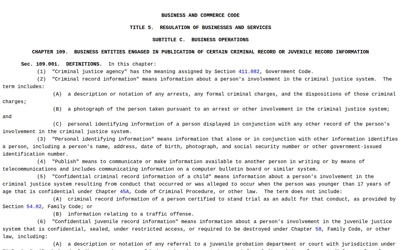 Hemphill County booking record law source for Texas mugshot publication rules